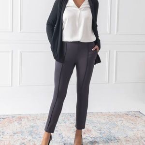 BLUFFWORKS Petaluma Ponte Pintuck Pants in Charcoal Grey‎